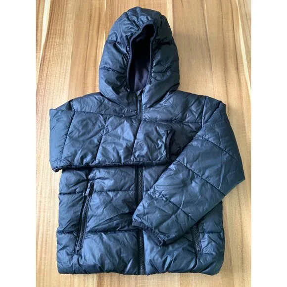 All In Motion Boys Black Mid-Weight Puffer Jacket With Pockets Size Medium - Picture 1 of 12